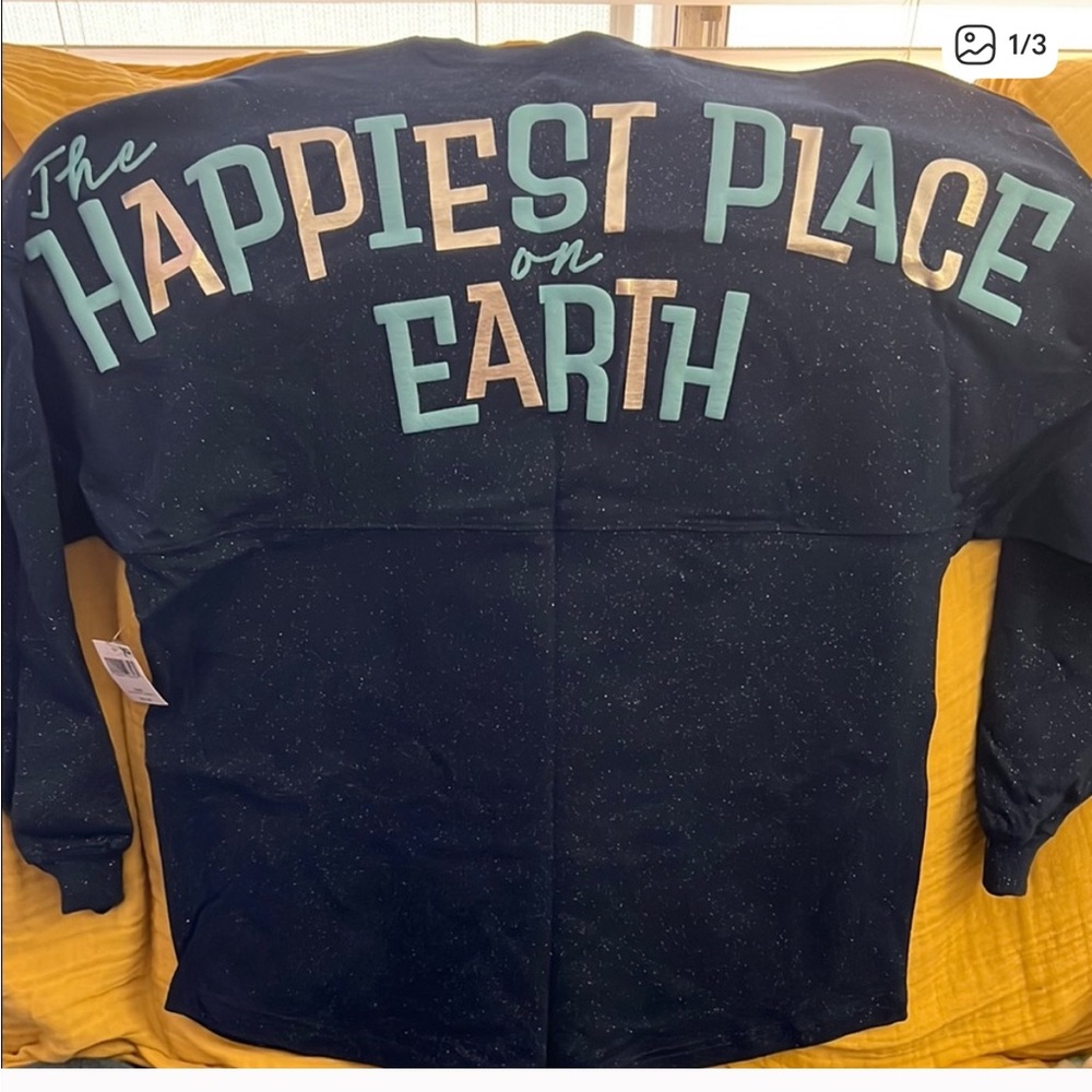 NWT Disney 65th Anniversary Spirit Jersey Glittery Navy Blue